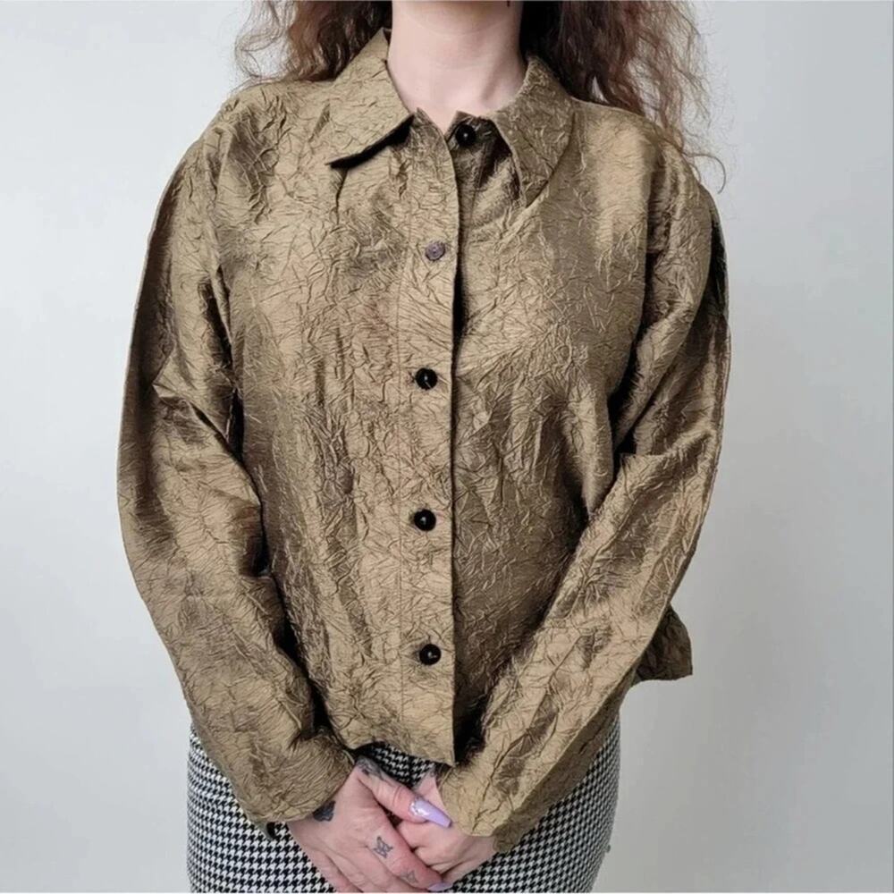 Orvis Metallic Gold Silk Shirt